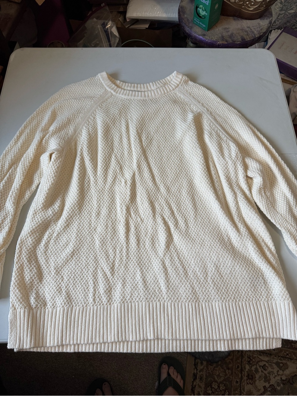 Women’s Crewneck Knit Sweater - White